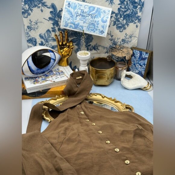 🆕 CULT GAIA 🧿 NWOT Romia Button-Detail Dress, Affogato Brown - Sz M - Picture 12 of 16